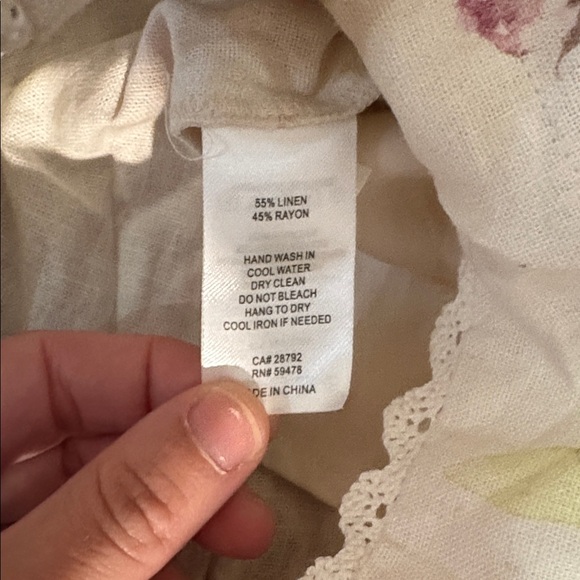 Caroline Constas Linen Floral Belted Shorts SZ S EUC - Picture 6 of 6